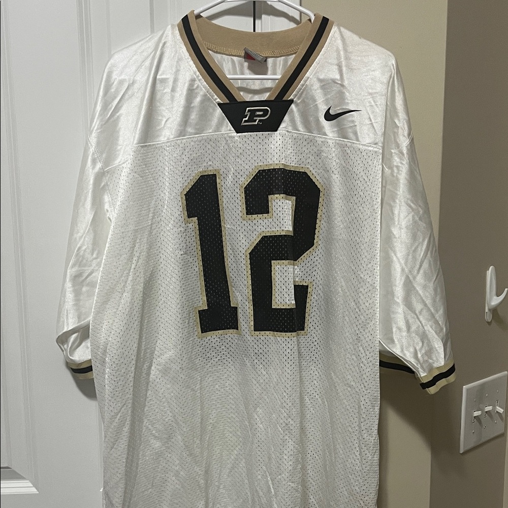 Purdue Nike White and Black Men's Jersey with Gold Trim